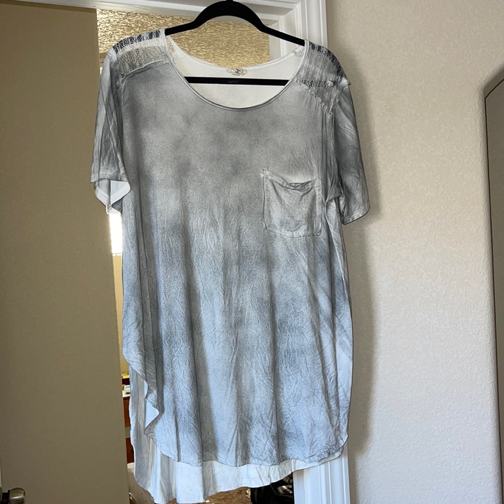 **LIKE NEW Fog Grey POL Lace Shirt**